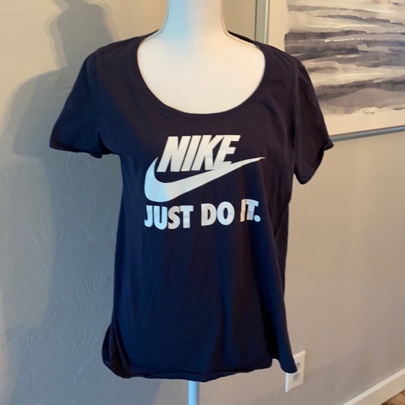 NIKE Blue JUST DO IT w swoosh in white SZ XL - Picture 1 of 12